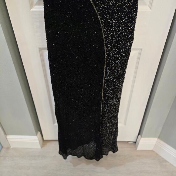 Chaudry Silk Beaded Gown black tie Elegant Whimsigoth Dark Feminine Fairy Grunge - Picture 15 of 16